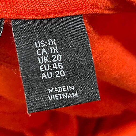 Tahari 100% Linen Tunic Top Shirt Red Size 1X V-Neck 3/4 Sleeve - Picture 5 of 6